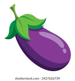 Vector de fruta de berenjena en blanco.