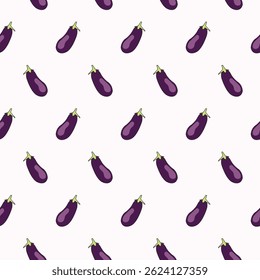 vector eggplant repeated pattern design, seamless background design	
