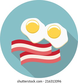 Vector eggs and bacon icon 