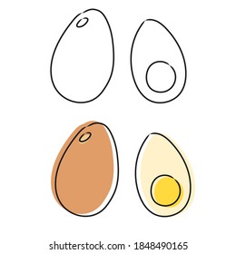 Vector eggs in doodle style. Sketch. Isolated on white background