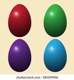 Vector eggs. Four eggs. Easter.Eps10.