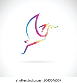 Vector of egret design on white background. Birds logos or icons. Easy editable layered vector illustration. Wild Animals.