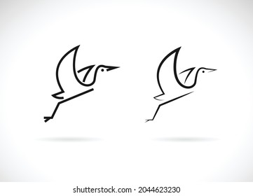 Vector of egret design on white background. Birds logos or icons. Easy editable layered vector illustration. Wild Animals.