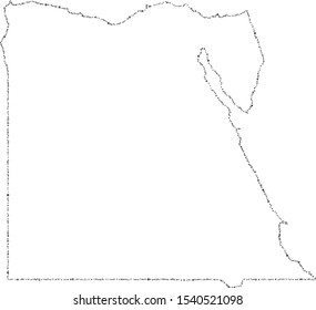 Vector Egypt dotted blank map