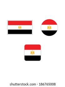 Vector Egypt Flag and Icon Set