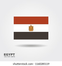 Vector Egypt flag, Egypt flag illustration. Vector icon with shadow