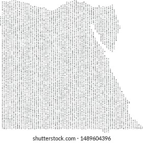 Vector Egypt map filled with a texture of vertically arranged gray circles