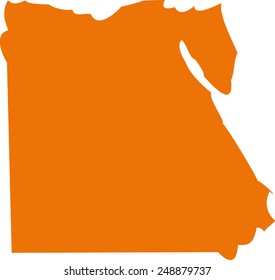 Vector Egypt map on Africa 