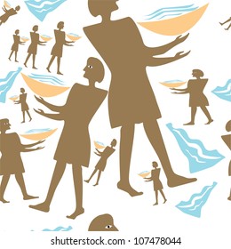 vector egypt men silhouette