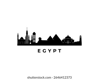 Vector Egypt skyline. Travel Egypt famous landmarks. Business and tourism concept for presentation, banner, web site.