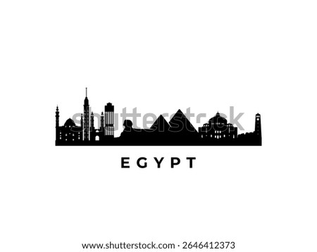 Vector Egypt skyline. Travel Egypt famous landmarks. Business and tourism concept for presentation, banner, web site.