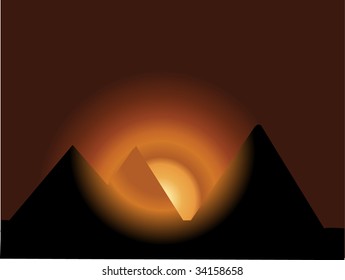 vector Egypt sunset background