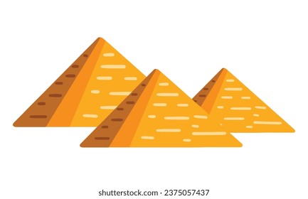Vector egyptian pyramids cartoon desert landmark ancient monument.