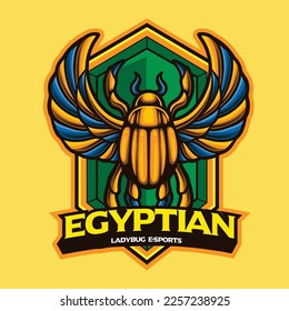 Vector del símbolo egipcio Scarab para el logotipo de deportación