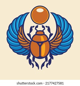 Vector Of Egyptian Scarab Symbol Logo