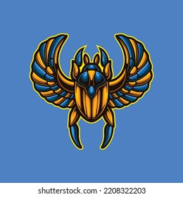 Vector Egyptian Scarab Symbol Logo Stock Vector (Royalty Free ...