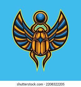 Logotipo del vector del símbolo egipcio Scarab