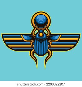 Logotipo del vector del símbolo egipcio Scarab