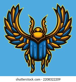 Logotipo del vector del símbolo egipcio Scarab