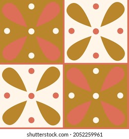Vector Egyptian Style colorful simple squares geometric pattern background 