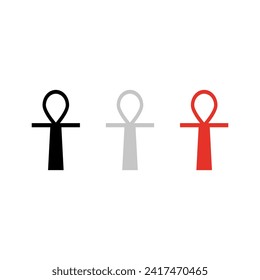 Vector Egyptian symbol, color black, gray, red flat style