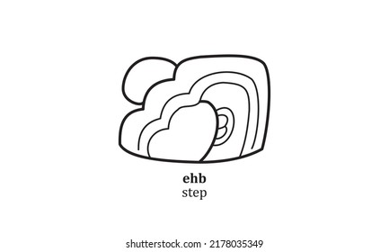 Vektorsymbol ehb (step) mayan symbol heroglyphic illustration symbol