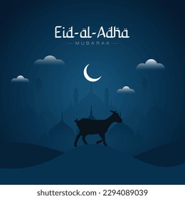 Vector eid al adha mubarak islamic festival social media banner 