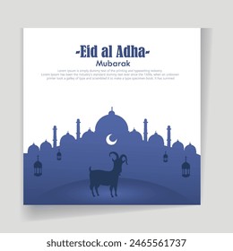 Vector eid al adha mubarak islamic festival social media banner template vector illustration