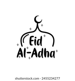 Vector Eid al-Adha handwritten design with fun concept