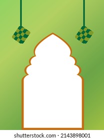 vector para Eid al-Fitr, para diseño de tarjetas de felicitación, plantilla, para medios sociales, con imagen de diamante, fondo de gradiente verde