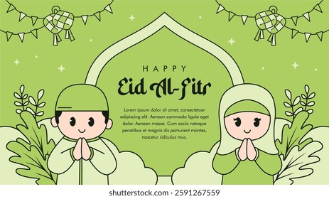 vector eid al-fitr poster template 