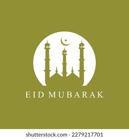 vector eid mubarak festival yellow background