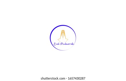 Vector of Eid Mubarak (Happy Eid For You). Logo eid mubarak (idul fitri)