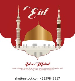 Vector eid mubarak festival islámico plantilla de publicación en medios sociales red red

