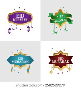 Vector Eid mubarak Islamic icon logo