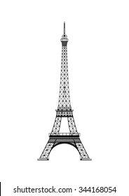 The vector Eiffel Tower isolated with white