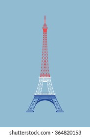 The vector Eiffel Tower with nice background light blue