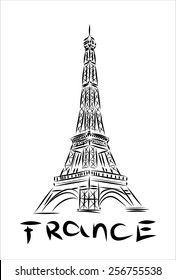 vector Eiffel tower on a white background