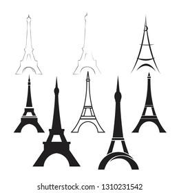 vector Eiffel Tower set