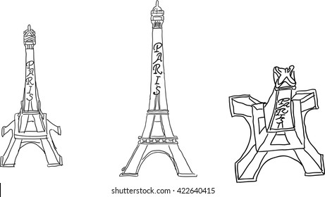 vector Eiffel Tower set