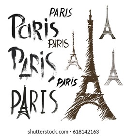 vector Eiffel Tower set