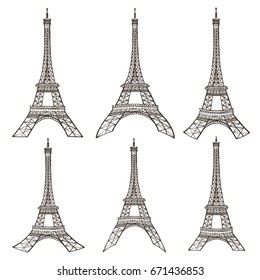 vector Eiffel Tower set
