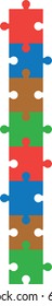 Vector eight pieces of connected puzzle or jigsaw.