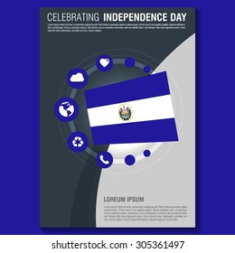 Vector El Salvador Independence Day Flyer template. Creative Brochure Title Page. National Day Leaflet design element. vector illustration