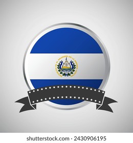 Vector El Salvador Bandera redonda Banner ilustración vectorial