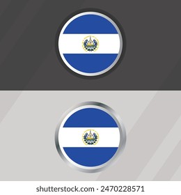 Vector El Salvador Round Flag Template