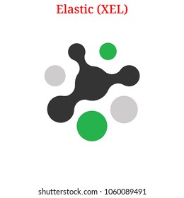 Vector Elastic (XEL) digital cryptocurrency logo. Elastic (XEL) icon. Vector illustration isolated on white background.