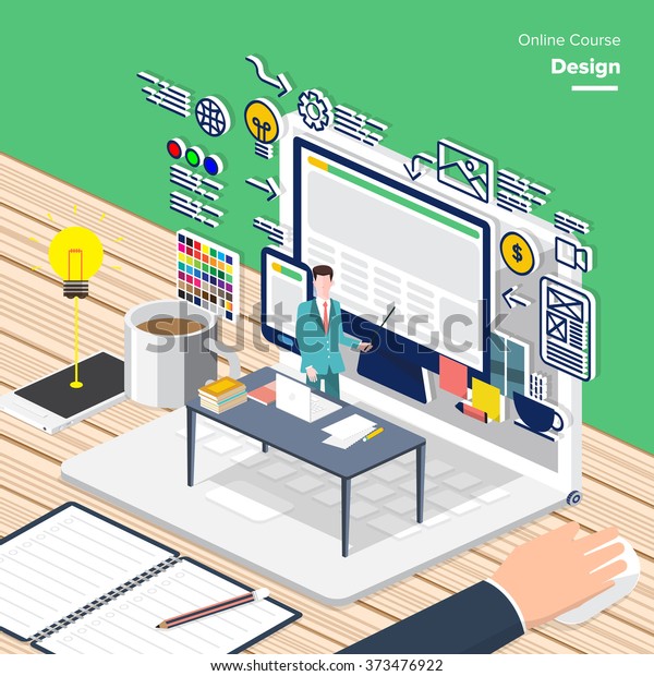 Vector Elearning Concept Flat Style Digital Stock Vector Royalty Free Vector Elearning Concept Flat Style Digital Stock Vector Royalty Free