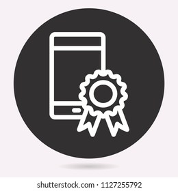 Vector e-learning education icon. Academic study, learn symbol. Illustration isolated. Simple pictogram for graphic and web design.