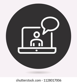 Vector e-learning education icon. Academic study, Illustration isolated. Simple pictogram for graphic and web design.